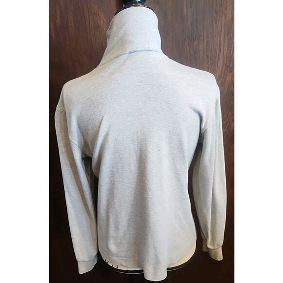 Vintage 90s Lands End Turtleneck Womens Small Heather Gray USA Minimalist Mom - Picture 3 of 4